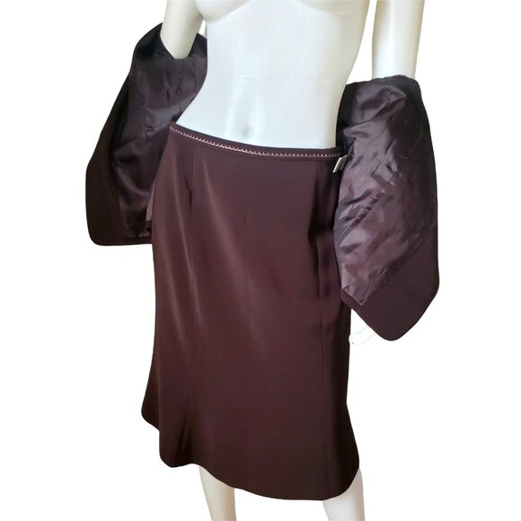 Travis Ayers 8 Vintage Y2K Skirt Suit Set Business Blazer Outfit Embroidered - Picture 5 of 14